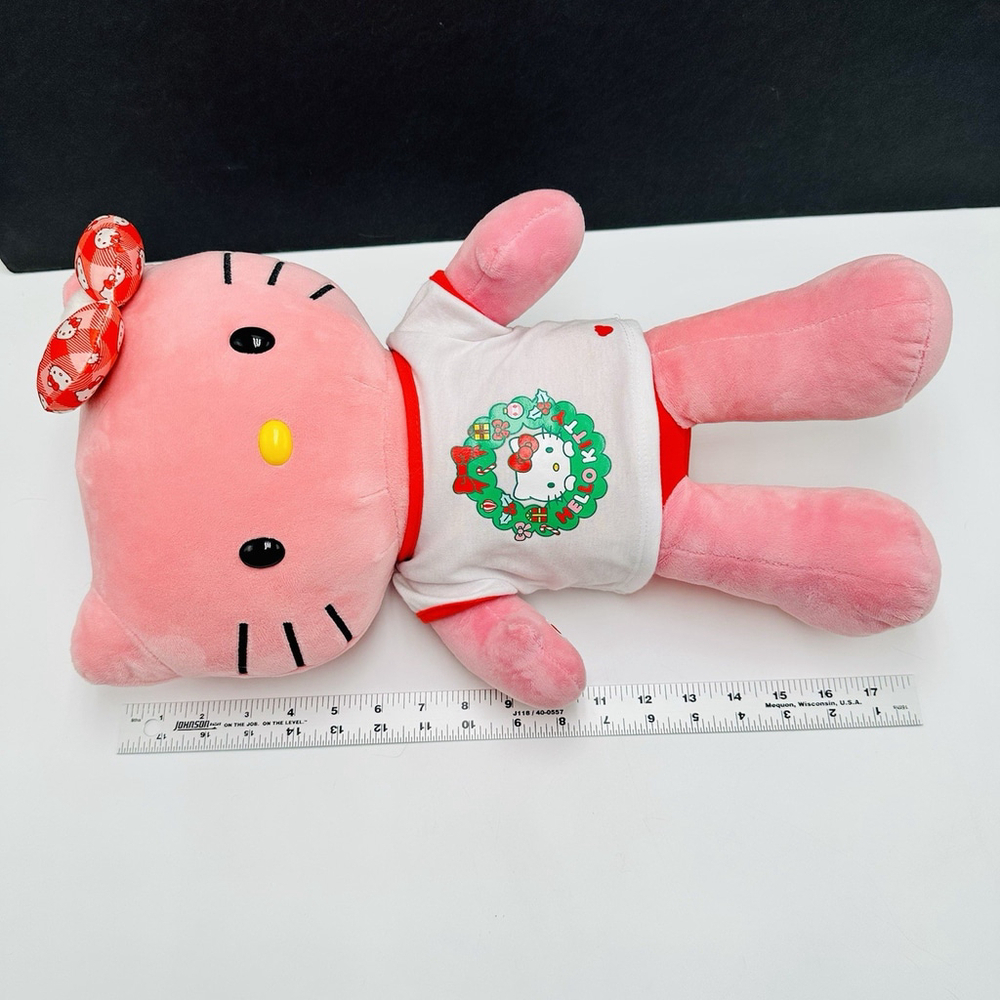 Build A Bear Holly Jolly Hello Kitty Pink Red 18" Plush Holiday Christmas Shirt - Picture 7 of 8